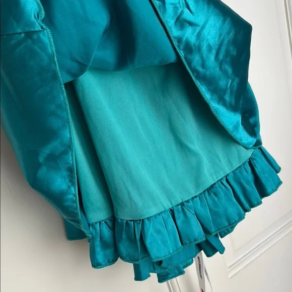 Lucy in the Sky Teal Blue/Green Babydoll Cocktail Dress - Picture 5 of 8